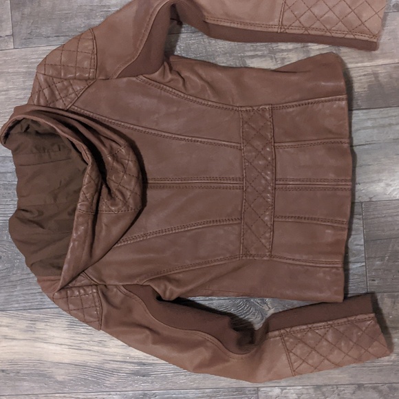 Michael Kors Leather hooded jacket - Picture 5 of 13